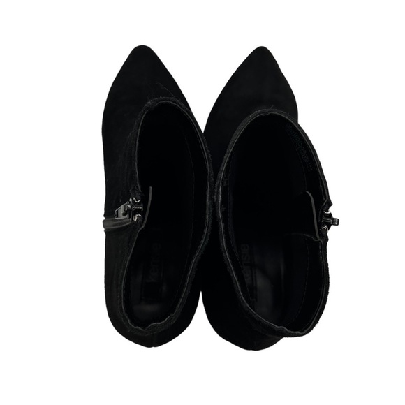 Kensie Black Suede Lyden Pointed Toe Block Heel Ankle Boots Size 7 Women’s - Picture 5 of 9